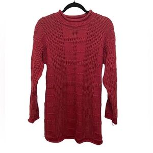 Wipstitch Chunky‎ Rust Red Whipstitch Mockneck Sweater Tunic size S